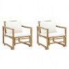 Záhradné stoličky s poduškami, 2 ks, bambusové