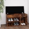 Lavica na topánky s vankúšom tmavý dub 80x30x47 cm drevotrieska-ForU-326767