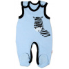 Dojčenské bavlnené dupačky Baby Nellys, Zebra - modré 62 (2-3m)