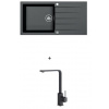Alveus CADIT 50 SET kuchynský granit. drez so sifón. 100X50 + batéria AFRA Black CADIT50G91+AFRA91