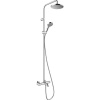 HANSGROHE Vernis Blend Showerpipe EcoSmart nástenný sprchový systém s vaňovým termostatom, horná sprcha 1jet priemer 205 mm, ručná sprcha 2jet, chróm, 26079000