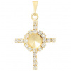 Crystal-ZONE Prívesok Krížik Rivoli 6mm strass gold plating 24kt