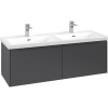 VILLEROY & BOCH Subway 3.0 závesná skrinka pod dvojumývadlo, 2 zásuvky, 1272 x 478 x 429 mm, Graphite, C56702VR
