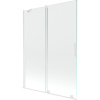 Mexen Velar, 2-krídlová posuvná vaňová zástena 130 x 150 cm, 8mm číre sklo, biely profil, 896-130-000-01-20