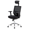 Kancelárska ergonomická stolička LEON — sieť/látka, čierna