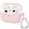 AppleKing silikónový obal s karabínou pre AirPods 3 - ružový - možnosť vrátiť tovar ZADARMO do 30tich dní