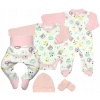 Detský komplet - Detská súprava Sweetchild 56 biela, ružová, šedá 5 ks. (Layette pre novorodenca)