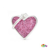 My Family gravírovateľný prívesok Small Heart Glitter 2,8 x 2,5 cm