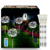 Zásuvná solárna lampa LI biela 88 cm 5 ks. (SLNEČNÁ ZÁHRADNÁ DEKORACIA LAMPA STROM Púpavový ohňostroj 4x120LED+DIAĽK.)
