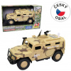 Vojenské auto, na batérie, svetlo a zvuk, zotrvačník