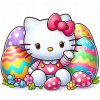 CUKROVÁ TLAČ jedlý obrázok na tortu Cukrová hmota Hello Kitty Veľká noc + MENO