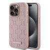 Karl Lagerfeld PU kožený zadný kryt Monogram Metal Logo Magsafe pre iPhone 15 Pro Max Pink