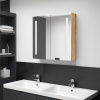 LED kúpeľňová zrkadlová skrinka dubová 62x14x60 cm-ForU-326522