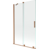 Mexen Velar, 2-krídlová posuvná vaňová zástena 110 x 150 cm, 8mm číre sklo, medená matná, 896-110-000-01-65