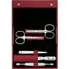 Zwilling Beauty Classic manikúra, červená koža, 5 ks (2x nožnice) 97438-003