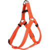 Postroj Flamingo Step&Go Ziggi Reflective Orange - neónový nášlapný postroj pre psa, pracka so zámkom, oranžová - S