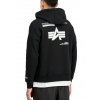 Alpha Industries pánska mikina Label Hoodie Zip Backprint Black Farba: čierna, Veľkosť: M