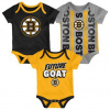 Outerstuff Dětské Body 3v1 Boston Bruins NHL Loyal Buddies Creeper Set Veľkosť: Batole 24 měsíců
