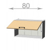 Casarredo Capri W8046, kuchynská vysoká výklopná skrinka š.80, korpus grafit, dvierka dub craft zlatý