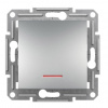 SCHNEIDER Asfora Zvončekové tlačidlo 1/0So s podsvietením ASFORA BS aluminium EPH1600161
