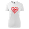Handel Tričko - Ľudový motív (srdce) Farba: biela, Veľkosť: L, Strih oblečenia: dámsky