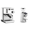 Rancilio Silvia E, white + Rocket Espresso SUPER FAUSTO, chrome