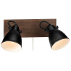Markslöjd Native nástenná lampa 2x18 W čierna-hnedá 108213