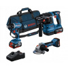 Bosch aku súprava 18V (GSR 18V-45 + GWS 18V-8 + GBH 18V-22) 3x4,0Ah taška