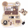 Ecotoys Drevená Senzorická Busy Board Doska – Vzdelávací Panel Medvedík *Akcia