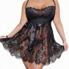 Dámska NOČNÁ KOŠEĽA PLUS SIZE + erotické nohavičky ČIERNA BABYDOLL