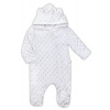 Baby Nellys Kombinézka /overal Minky s kapucňou a uškami - biela, veľ. 80 80 (9-12m)
