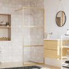 vidaXL Sprchová zástena s priehľadným ESG sklom, zlatá 80x195 cm - Zlato - 76183-30763