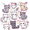 CUKROVÁ TLAČ jedlý obrázok na tortu Cukrová hmota Kawaii, sladké mačiatka + meno 39