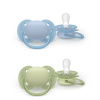 Silikónový cumlík Soft, 0-6m, Deň a noc, modrý, zelený PHILIPS AVENT