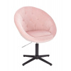 LuxuryForm DESIGN Kreslo VERA VELUR na čiernom kríži - svetlo ružové