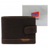 Pánska kožená peňaženka Nordee HJORT 035L hnedej farby 11,5 x 9 x 2,5 cm