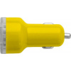 KEVAN plast.adaptér do autonabíjačky, 2 USB porty, žltá
