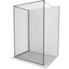 Mexen Kioto sprchová stena Walk-in 120 x 100 cm, čierny rám, brúsený nikel - 800-120-212-97-70-100