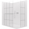 CERANO - Sprchová zástena Walk-in Crystal TL/P - 8 mm - bezvzperový systém + polička/držiak na uteráky - chróm, industriálne sklo - 150x110x200 cm