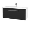 Dreja Umývadlová skrinka ASTON SZZ 100 - N01 Biela lesk / Úchytka T05 / L03 Antracit vysoký lesk