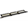 Patch panel Solarix SX24HD-6-UTP-BK UTP cat.6 24p. 0,5U, s vyvazovací lištou