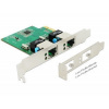 Delock PCIe x1 Gigabit LAN 2x RJ45 + Low Profile RTL8111H (89999)