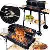 Activa kovová udiareň (Veľký záhradný gril na drevené uhlie na kolieskach Rotisserie 3x police Premium Grill Set)