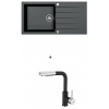 Alveus CADIT 50 SET kuchynský granit. drez so sifón. 100X50 + batéria SIROS Black CADIT50G91+SIROS91