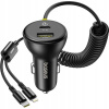Nabíjačka do auta Baseus 1x USB-A 1x USB-C PD 60W kábel Lightning USB-C