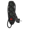 EMOS SK s.r.o. Predlžovací kábel 3 m / 3 zásuvky / s vypínačom / čierny / PVC / 1 mm2 - PC1313