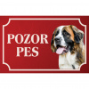 Moskovský strážny pes - Kovová tabuľka POZOR PES