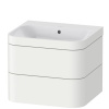 DURAVIT Happy D.2 Plus c-bonded závesná skrinka s nábytkovým umývadlom bez otvoru, 2 zásuvky, 575 x 490 x 480 mm, biela matná lakovaná, HP4635N3636