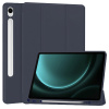 Techsuit Flex Trifold Puzdro (s držiakom na ceruzku) - Samsung Galaxy Tab S9 FE - Tmavomodré