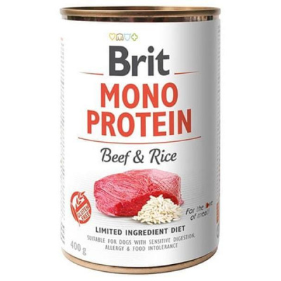 VAFO Brit Mono Protein Beef & Brown Rice 400 g konzerva